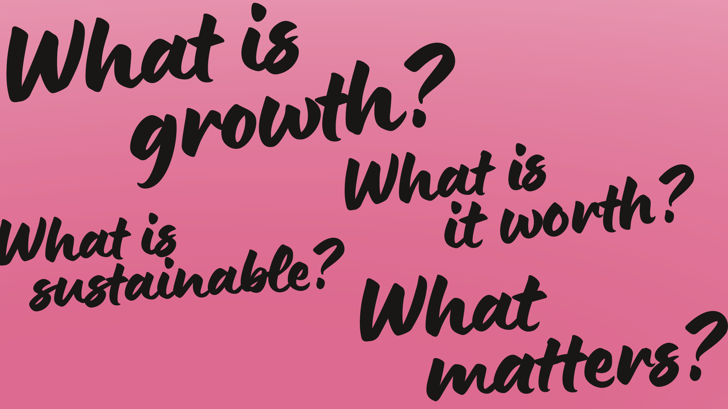 Fragen auf Englisch zum Thema Wirtschaftsentwicklung, das beim IC Forum 2025 im Zentrum steht.