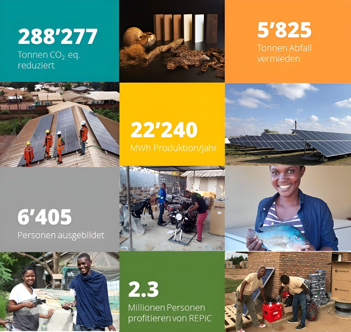 Infografik, die die Auswirkungen der REPIC-Projekte zeigt.