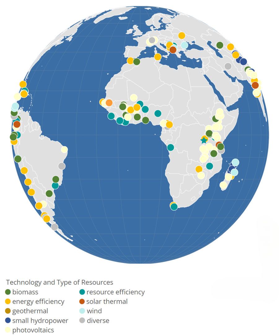 World map showing the countries where REPIC-supported projects are being deployed.