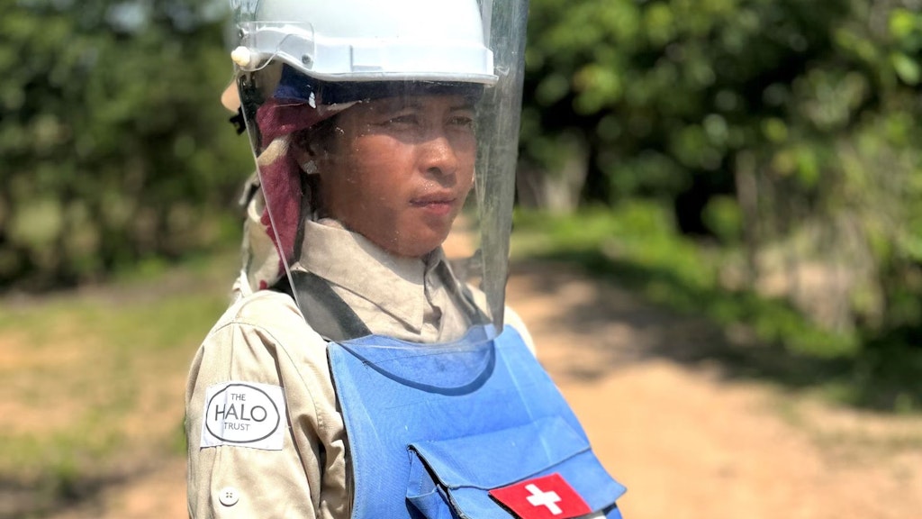 Hot work: Leav Path clears between 1 and 40 square metres of land of mines every day.