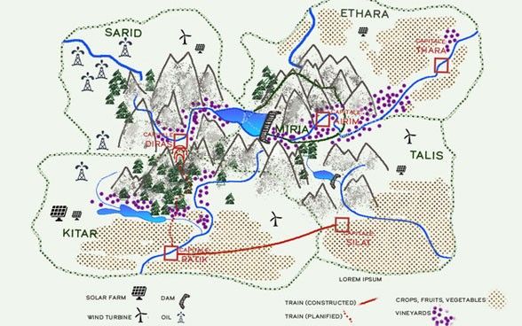 Maps are created in workshops where possible measures and  infrastructures across different regions are recorded.