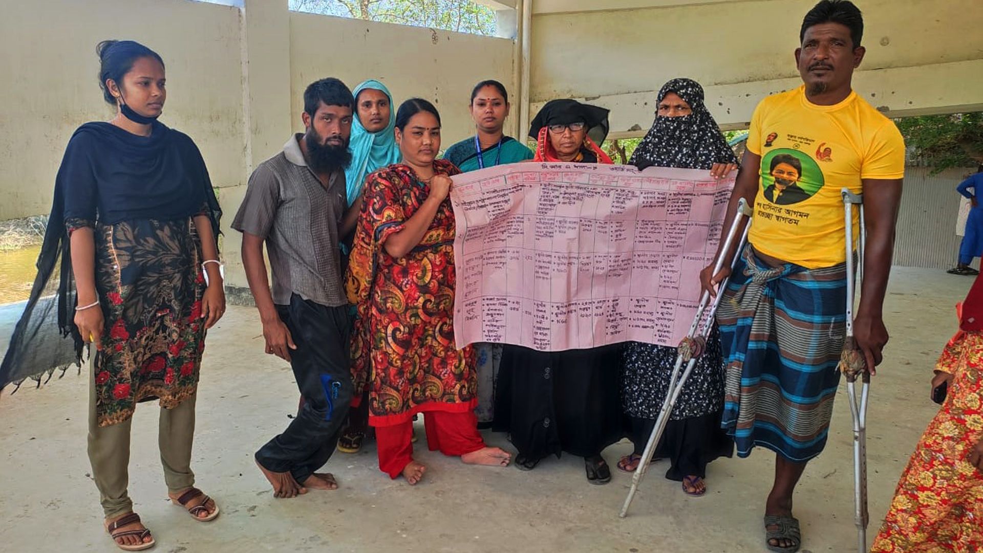 Members of a union disaster management committee.