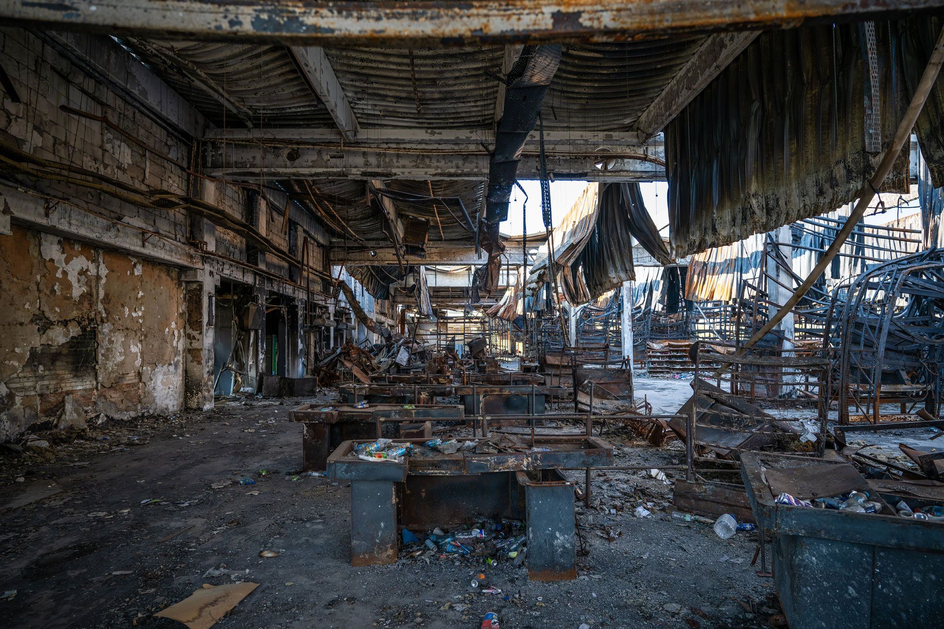 The interior of the DIY shop completely burnt down.
